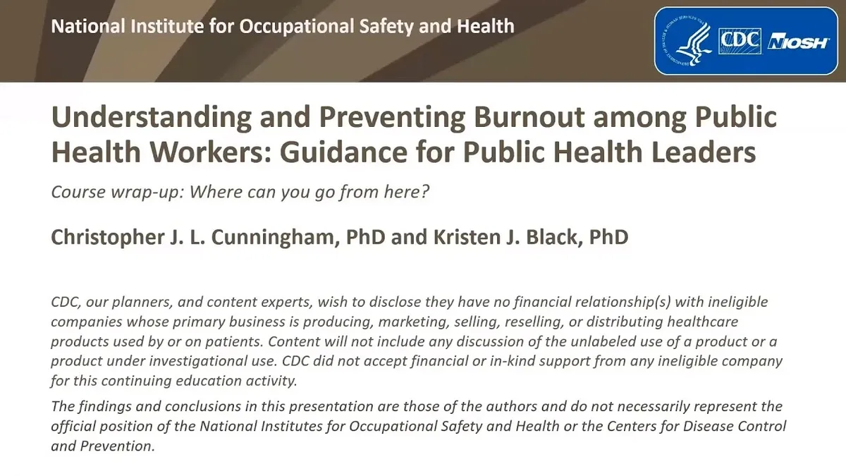 Effective Burnout Prevention: Insights from CDC’s NIOSH Training Module