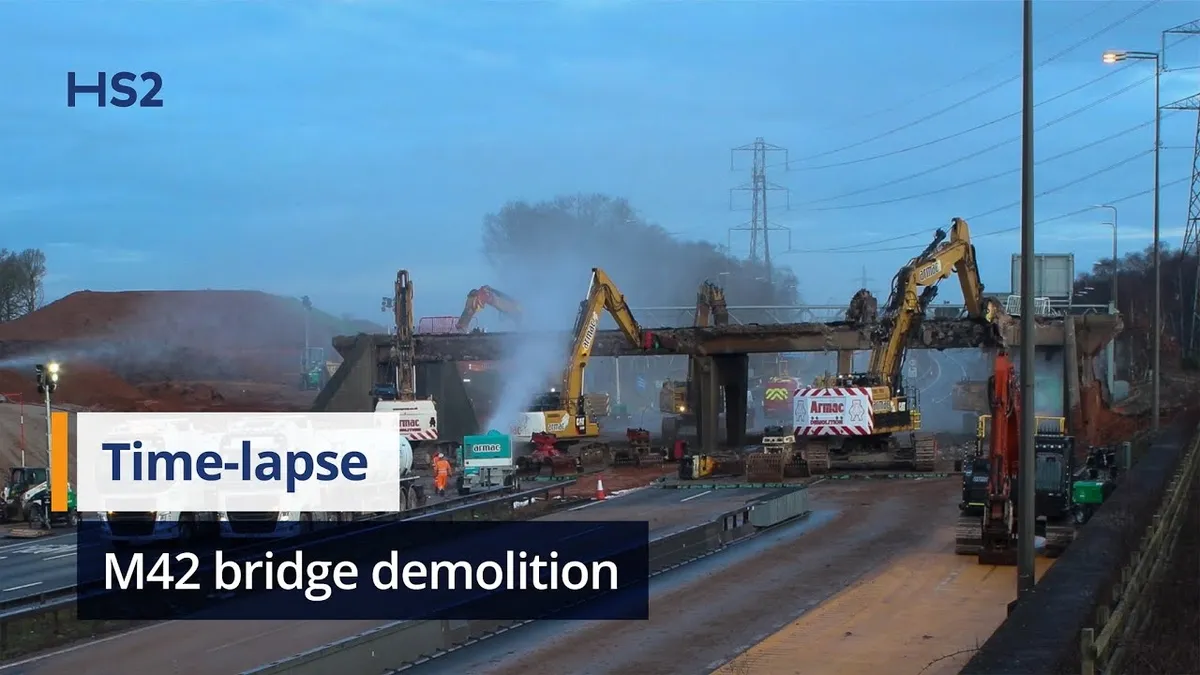 The Demolition of the M42 Bridge: Paving the Way for the HS2 Railway