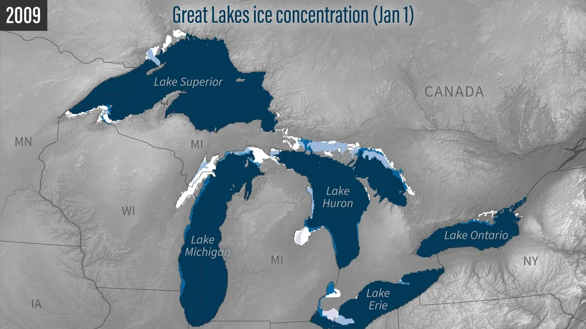 Declining Ice Cover on the Great Lakes: Impacts and Implications