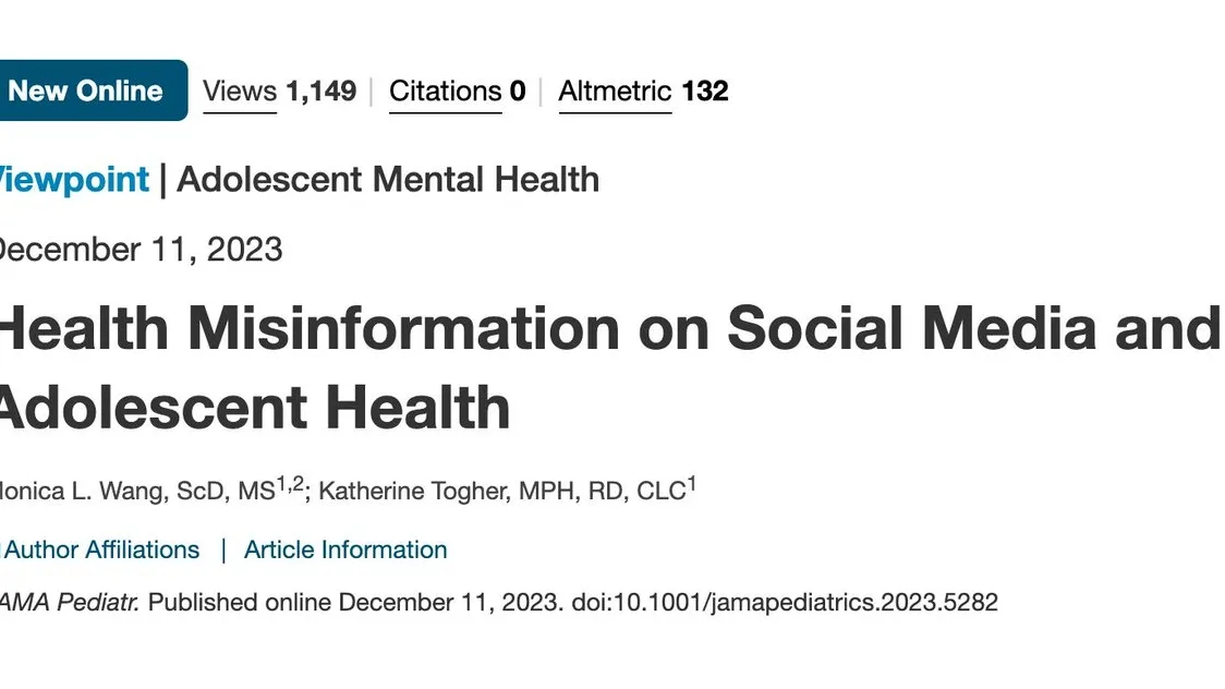 Navigating Social Media: The Impact and Management of Misinformation on Adolescent Health