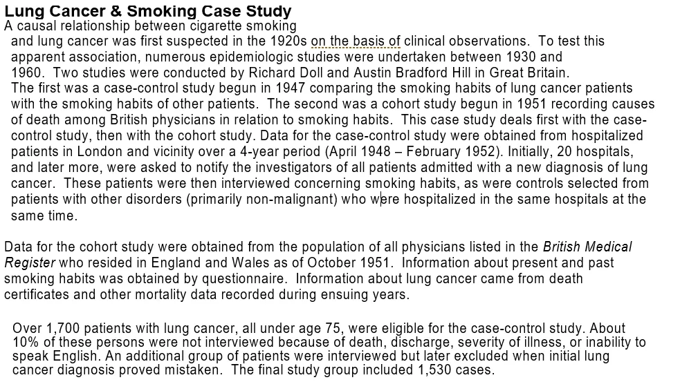 Exploring the Relationship Between Smoking and Cancer: A 50-Year Study on British Doctors